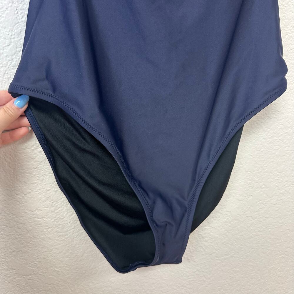 J. Crew Cutout Tie Back One Piece Swimsuit Navy Size 14 - Picture 7 of 11